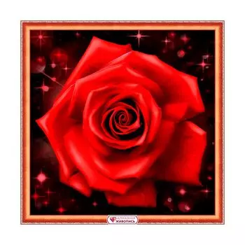 АЖ-1785 Картина стразами 'Сверкающая роза' 25*25см