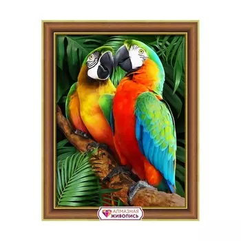 АЖ-1791 Картина стразами 'Ара в джунглях' 30*40см