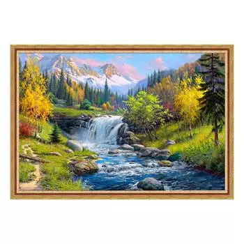 АЖ-1821 Картина стразами 'Горный ручей' 60*40см