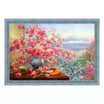 АЖ-1823 Картина стразами 'Букет сакуры' 60*40см