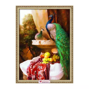 АЖ-1825 Картина стразами 'Пара павлинов' 50*70см