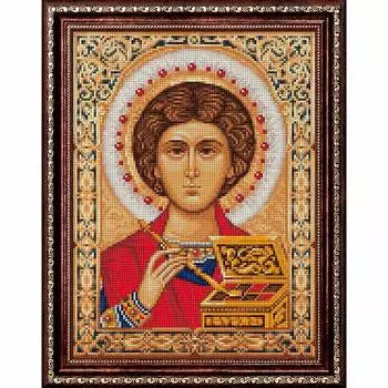 АЖ-1847 Картина стразами 'Икона Пантелеймон Целитель' 30*40см