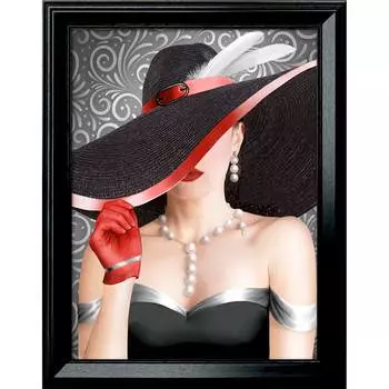 АЖ-1858 Картина стразами 'Леди Жемчужина' 30*40см