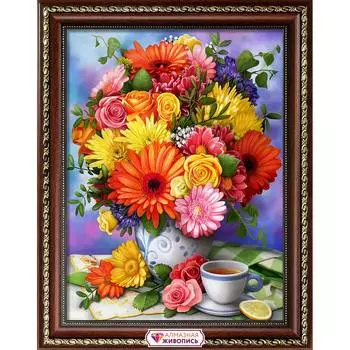 АЖ-1864 Картина стразами 'Летний букет' 30*40см