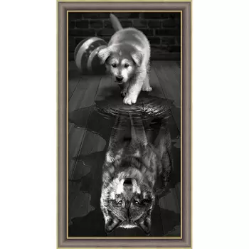 АЖ-1870 Картина стразами 'Волк внутри' 30*60см