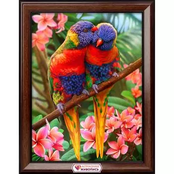 АЖ-1873 Картина стразами 'Лори в джунглях' 30*40см