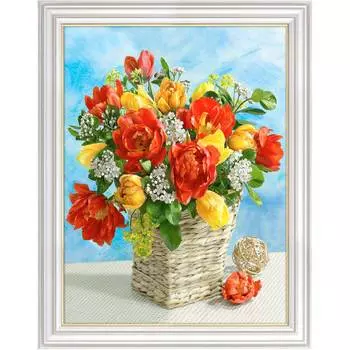 АЖ-1877 Картина стразами 'Голландский букет' 30*40см