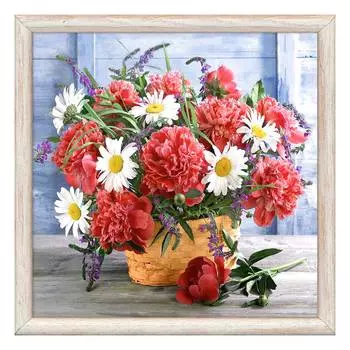 АЖ-1881 Картина стразами 'Садовые пионы' 40*40см