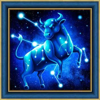 АЖ-1890 Картина стразами 'Звездный бык' 25*25 см
