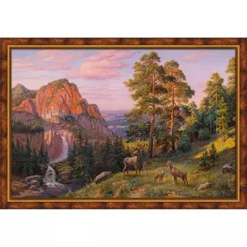 АЖ-1918 Картина стразами 'На поляне' 60*40см