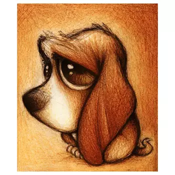 АЖ-357 Картина стразами 'Хмурый пес' 25*30см