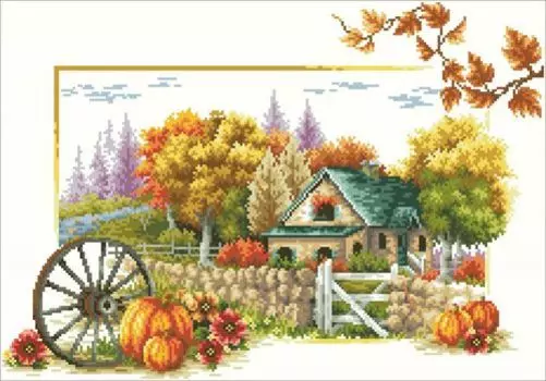 АЖ-42 Картина стразами 45*60см 'Идилия осени'