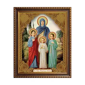 АЖ-5016 Картина стразами 'Икона Вера, Надежда, Любовь' 22*28