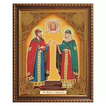 АЖ-5022 Картина стразами 'Икона Петр и Феврония' 22*28см