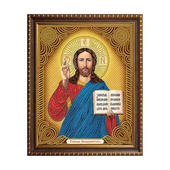 АЖ-5027 Картина стразами 'Икона Спаситель' 22*28см