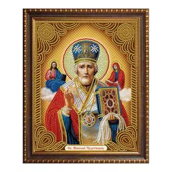 АЖ-5028 Картина стразами 'Икона Николай Чудотворец' 22*28см