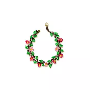 Б018 Набор для бисероплетения Риолис 'Браслет с цветами', 18 см