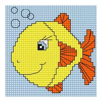 B080 Набор для вышивания 'Моя первая вышивка. Рыбка' 8*8 см, Luca-S