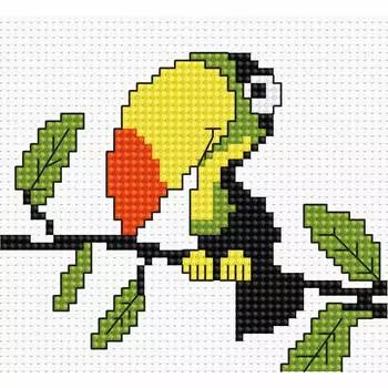 B084 Набор для вышивания 'Моя первая вышивка. Тукан' 9*7,5 см, Luca-S