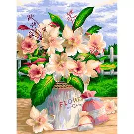 B110 Набор для рисования по номерам 'Садовый винтаж' 40*50см