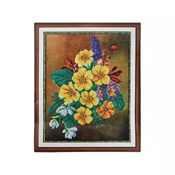 Б1211 Набор для вышивания бисером 'Паутинка' 'Яркие примулы', 20*26 см