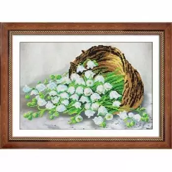 Б1228 Набор для вышивания бисером 'Паутинка' 'Ландыши', 25*38 см