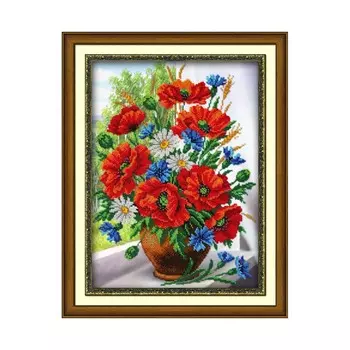 Б1235 Набор для вышивания бисером 'Паутинка' 'Любимые цветы', 38*28 см