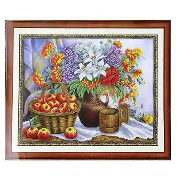 Б1248 Набор для вышивания бисером 'Паутинка' 'Яблоки и садовый букет', 36*28 см