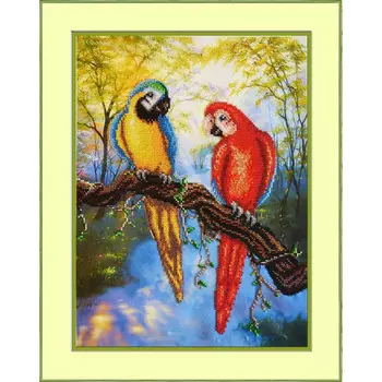 Б1400 Набор для вышивания бисером 'Паутинка' 'Попугаи', 36*28 см