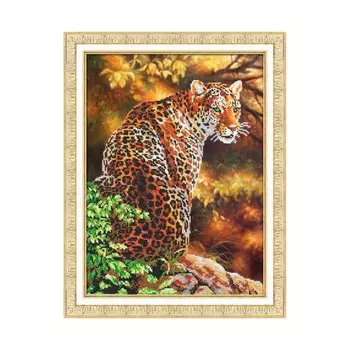 Б1425 Набор для вышивания бисером 'Паутинка' 'Ягуар', 38*28 см