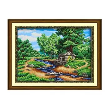 Б1433 Набор для вышивания бисером 'Паутинка' 'Старая мельница', 28*38 см