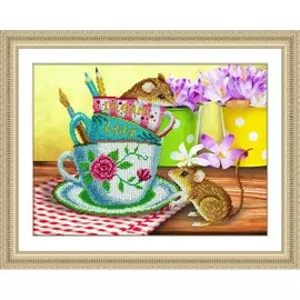 Б1478 Набор для вышивания бисером 'Мышки'38х28см