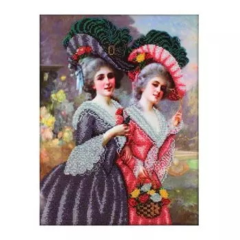 Б1480 Набор для вышивания бисером 'Паутинка' 'Барышни на прогулке', 28*36 см