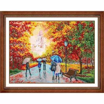 Б1504 Набор для вышивания бисером 'Осенний парк' 28*38 см