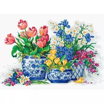 B2386 Набор для вышивания 'Весенние цветы' 39*25см, Luca-S