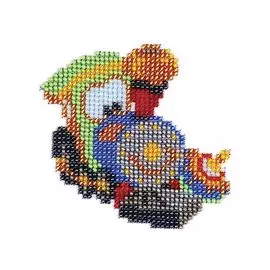 Б-0022 Набор для вышивания бисером 'Бисеринка' 'Паровозик', 9*9 см