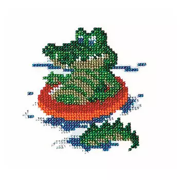 Б-0031 Набор для вышивания бисером 'Бисеринка' 'Крокодил', 11*11 см