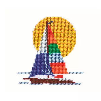 Б-0032 Набор для вышивания бисером 'Бисеринка' 'Парусник', 11*11 см