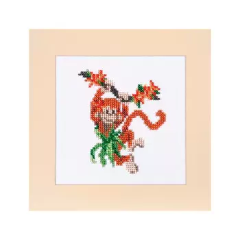 Б-0077 Набор для вышивания бисером 'Бисеринка' 'Мартышка', 10*12 см