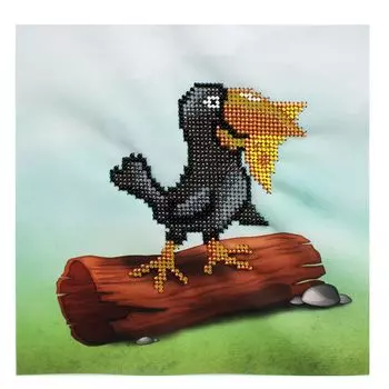 Б-0080 Набор для вышивания бисером 'Бисеринка' 'Ворона', 20*20 см