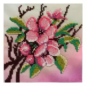 Б-0094 Набор для вышивания бисером 'Бисеринка' 'Сакура', 15*15 см