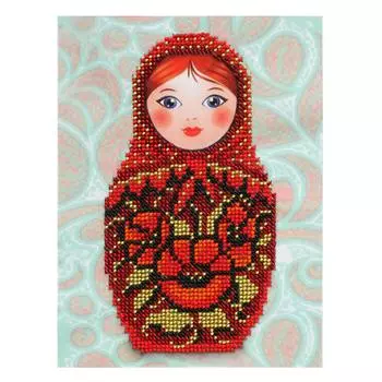 Б-0101 Набор для вышивания бисером 'Бисеринка' 'Матрешка 'Хохлома', 15*20 см