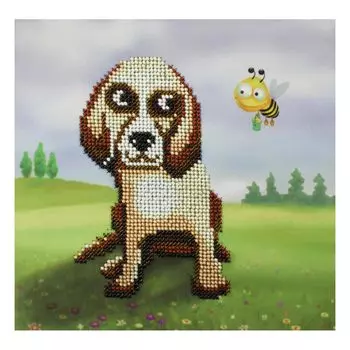 Б-0102 Набор для вышивания бисером 'Бисеринка' 'Новый друг', 18*17,5 см