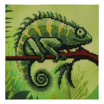 Б-01116 Набор для вышивания бисером Бисеринка 'Хамелеончик' 18*18см