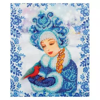 Б-0114 Набор для вышивания бисером 'Бисеринка' 'Снегурочка', 18,5*22 см