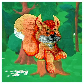 Б-0118 Набор для вышивания бисером Бисеринка 'Бельчонок' 17*16,5см