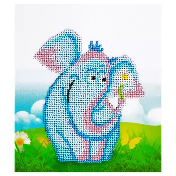 Б-0122 Набор для вышивания бисером Бисеринка 'Слонёнок' 17*16,5см