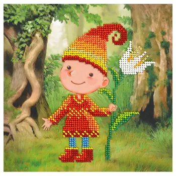 Б-0127 Набор для вышивания бисером Бисеринка 'Гномик' 17*17см