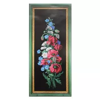 Б-052 Набор для вышивания бисером 'Чарівна Мить' 'Маки и ромашки', 27*72 см