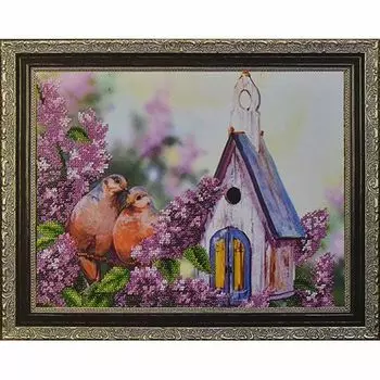 Б-332 Набор для вышивания бисером 'Магия канвы' 'Дикие голуби', 27,5х25 см